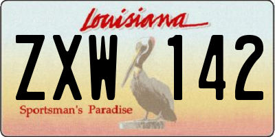 LA license plate ZXW142