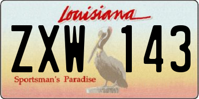LA license plate ZXW143