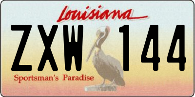 LA license plate ZXW144