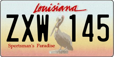 LA license plate ZXW145