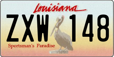 LA license plate ZXW148