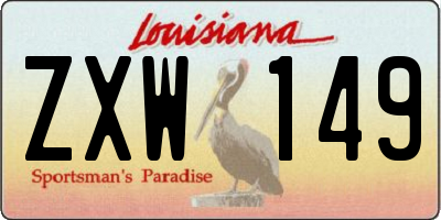 LA license plate ZXW149