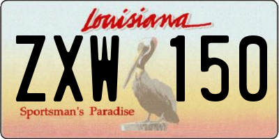 LA license plate ZXW150