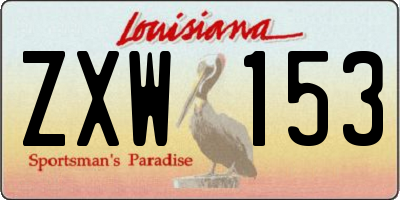 LA license plate ZXW153
