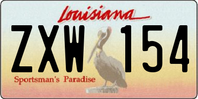 LA license plate ZXW154