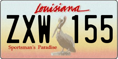 LA license plate ZXW155