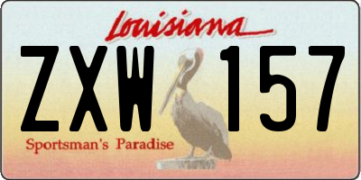 LA license plate ZXW157