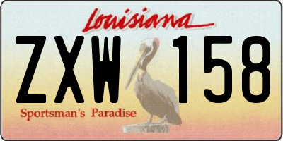 LA license plate ZXW158