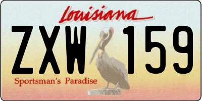 LA license plate ZXW159