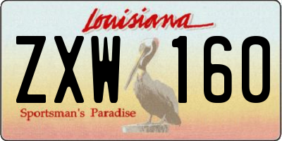 LA license plate ZXW160
