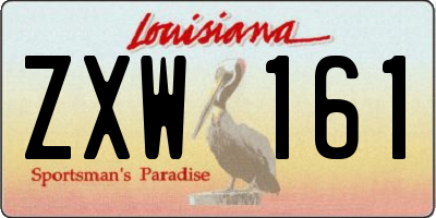 LA license plate ZXW161