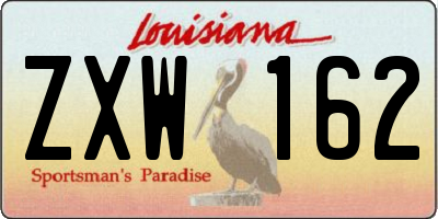 LA license plate ZXW162