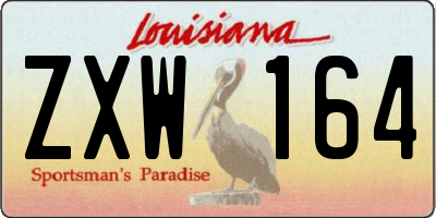 LA license plate ZXW164