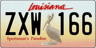 LA license plate ZXW166