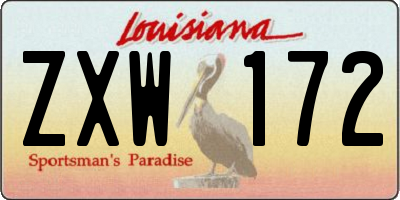 LA license plate ZXW172