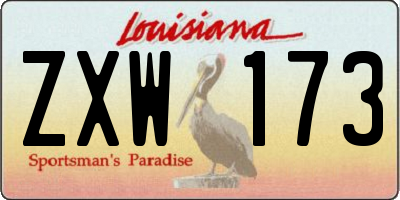 LA license plate ZXW173