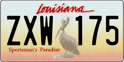 LA license plate ZXW175