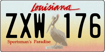 LA license plate ZXW176