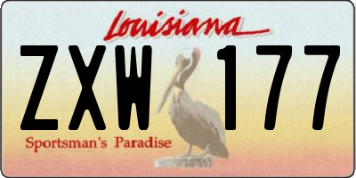LA license plate ZXW177