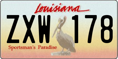 LA license plate ZXW178