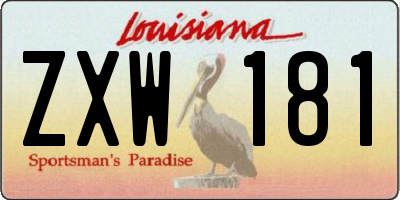 LA license plate ZXW181