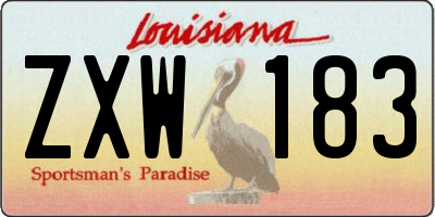 LA license plate ZXW183