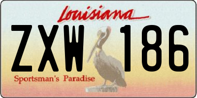 LA license plate ZXW186
