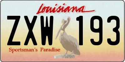 LA license plate ZXW193