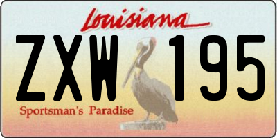 LA license plate ZXW195