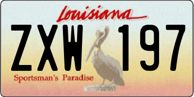 LA license plate ZXW197