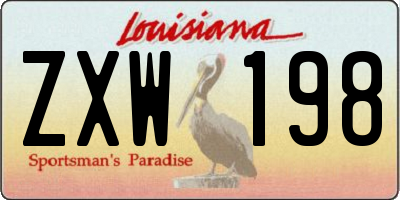 LA license plate ZXW198