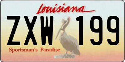 LA license plate ZXW199