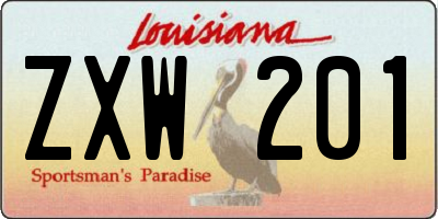 LA license plate ZXW201