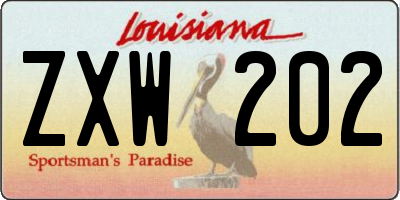 LA license plate ZXW202