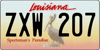 LA license plate ZXW207