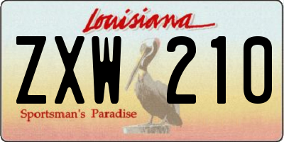 LA license plate ZXW210