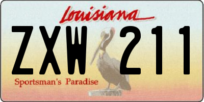 LA license plate ZXW211