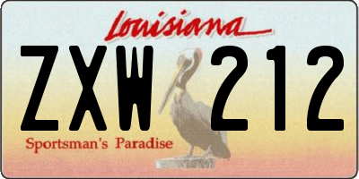 LA license plate ZXW212