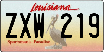 LA license plate ZXW219