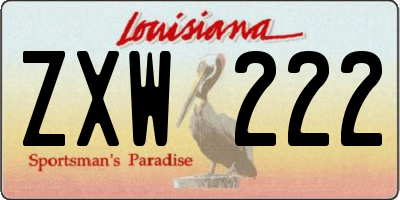 LA license plate ZXW222