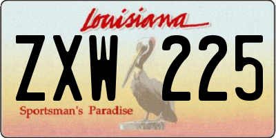 LA license plate ZXW225
