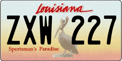 LA license plate ZXW227