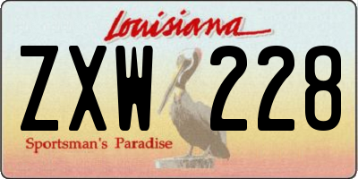 LA license plate ZXW228