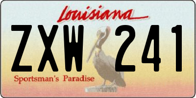 LA license plate ZXW241