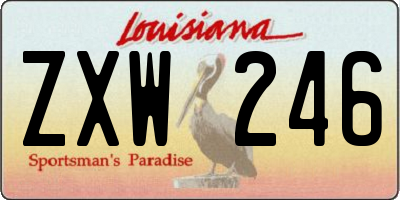 LA license plate ZXW246