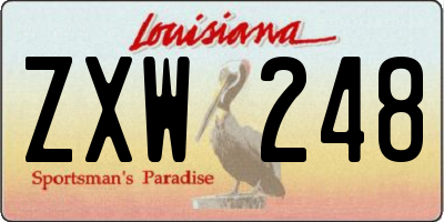 LA license plate ZXW248