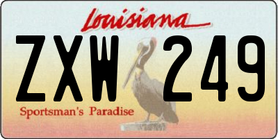 LA license plate ZXW249