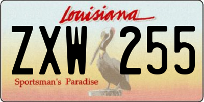 LA license plate ZXW255