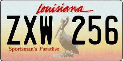 LA license plate ZXW256