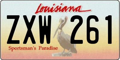 LA license plate ZXW261